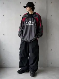 90s UMBRO アンブロ ナイロンプルオーバー デサント製 ゆるだぼ XL