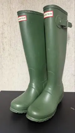 HUNTER 長靴 グリーン バックル付き - メルカリ