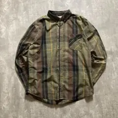 Levi's リーバイス 薄手ネルシャツ L ブラウン グリーン BD 長袖のサムネイル