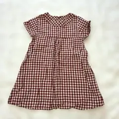 無印良品　リネン　ワンピース　チェック　チュニック