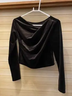 【GRL】ベロアドレープトップス