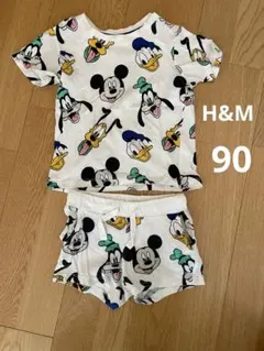 H&M ディズニー ミッキー Tシャツ　ショートパンツ セットアップ　90