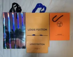 GUCCI LOUIS VUITTON HERMES ショップ袋セット