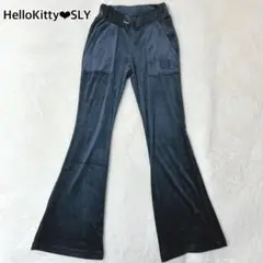 【50周年記念】 HELLO KITTY x SLY ベロアパンツ　ネイビー