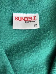 90s USA製 SUNBELT サンベルト スウェットカーディガン 無地　緑