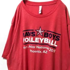 ベラキャンバス MAVSボーイズバレーボールロゴ Tシャツレッド赤2XL古着