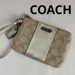 【美品】【コーチ】リストレット ポーチ シグネチャー コインケース パスケース
