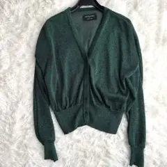 UNITED TOKYO ラメ入りカーディガン ダークグリーン