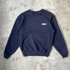 【一点物古着】Y2K テック系 バックロゴ スウェット ネイビー 90s LL