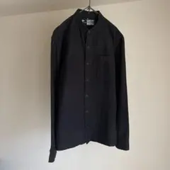 MUJI 無印良品　スタンドカラー　フランネルシャツ　ブラック　M