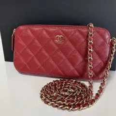 CHANEL シャネル キャビアスキン マトラッセ レッド
