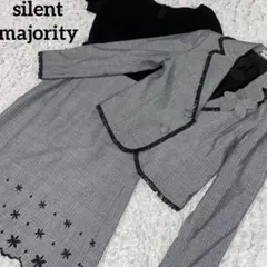 《美品》ママスーツジャケット・フレアーワンピ・グレー9サイレントマジョリティM