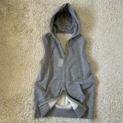 00s】old uniqlo y2k ジップアップパーカー　ノースリーブ　ダブル