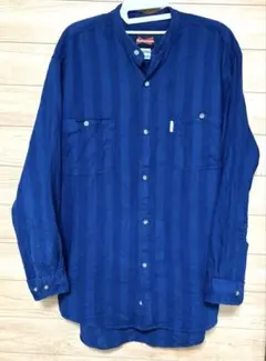 Budakajisei ネイビー ストライプ 長袖シャツ