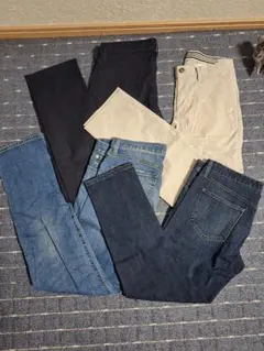 スリムフィットストレートパンツ4本セット adidas uniqlo L-xl