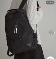 使用2回！アダムエロペ　ナイロン ブラック リュック