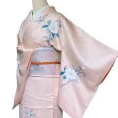 A115愛華 着物 訪問着　椿　美品　正絹　フォーマル