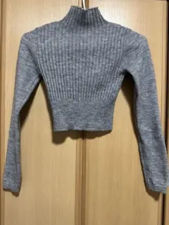 Dazy グレー ハイネック クロップドセーター