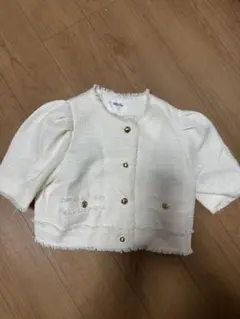 one after another NICE CLAUP 半袖ツイードトップス