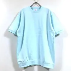 新品 ビッグシルエット 半袖 スウェット 無地 メンズ ミントブルー Mのサムネイル