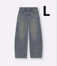 【GU】バレルレッグジーンズ レディースL(標準丈)