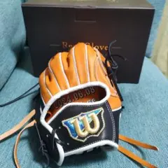 Wilson 硬式グローブ オレンジ/黒 日本製