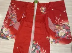 着物 ？ 七五三 子供用 赤 花 綺麗 和服 和風 女の子 市松人形