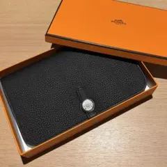 新品未使用　HERMES ブラック 長財布　エルメス　ドゴン GM U刻印 エルメス ドゴン GM ブラック トゴ ユニセックス 財布 【未使用