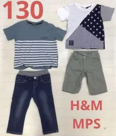 男の子　130 エイチアンドエム　デニムパンツ　Tシャツ　半袖　短パン　 夏