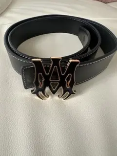 AMIRI ブラックレザーベルト