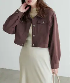 新品タグ付き【natural conture】デニム風ショート丈ブルソン