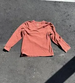 00s Eddie Bauer オレンジ Vネック 長袖カットソー