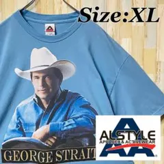 GEORGE STRAIT プリントTシャツ ブルー カントリーミュージシャンのサムネイル