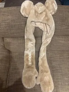 ミッキーマウス 耳付きフリースキャップ