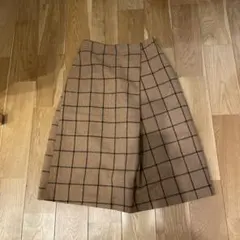 ブラウンチェック フレアスカート