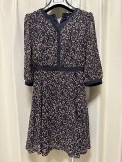 OZOC ネイビー 花柄 ワンピース