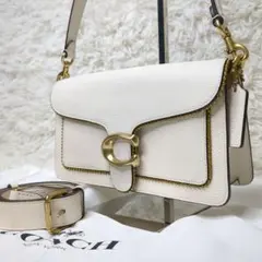 【極美品】コーチ タビー ショルダーバッグ シボ革 白 ゴールド金具 2way