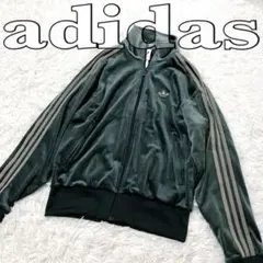美品✨　adidas　ファイヤーバード トラックトップ ベロア グリーン S