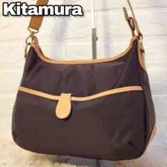 【美品⭐】キタムラ 2way ショルダーバッグ ナイロン レザー 茶 キャメルのサムネイル