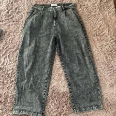 MEMORY ロゴ刺繍 ワイドレッグデニム