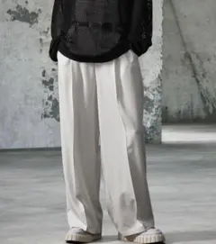 TR ストレッチスーツ地　ストレート　1タック　センタープレス　ワイドパンツ