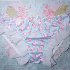 キティ⭐️水色⭐️キャラクター⭐️フリル⭐️可愛い⭐️蝶リボン⭐️レディースショーツ
