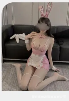 セクシーコスプレ メイドカフェ ウェイトス エプロン PU 光沢 ウサギ耳のサムネイル