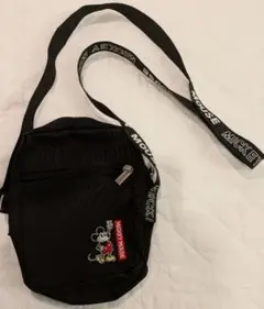 ミッキーマウス 刺繍 ショルダーバッグ 黒