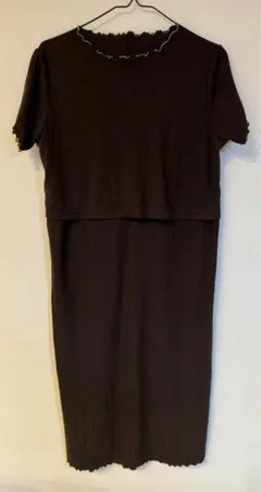 マタニティワンピース 授乳口付き M-L