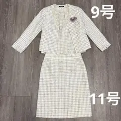 New Yorker ツイードセットアップ　セレモニースーツノーカラージャケット