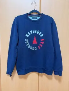 ZARA MAN スウェット ネイビー 船 刺繍 Mサイズ