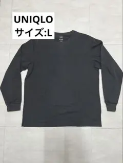 ユニクロ　エアリズムコットンUVカットクルーネックT　Lサイズ ブラック　美品