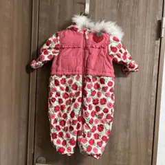 子ども用フード付き花柄スキーウェア