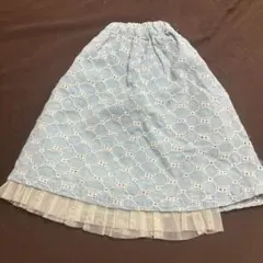 hakka 刺繍レーススカート ライトブルーデニムのサムネイル
